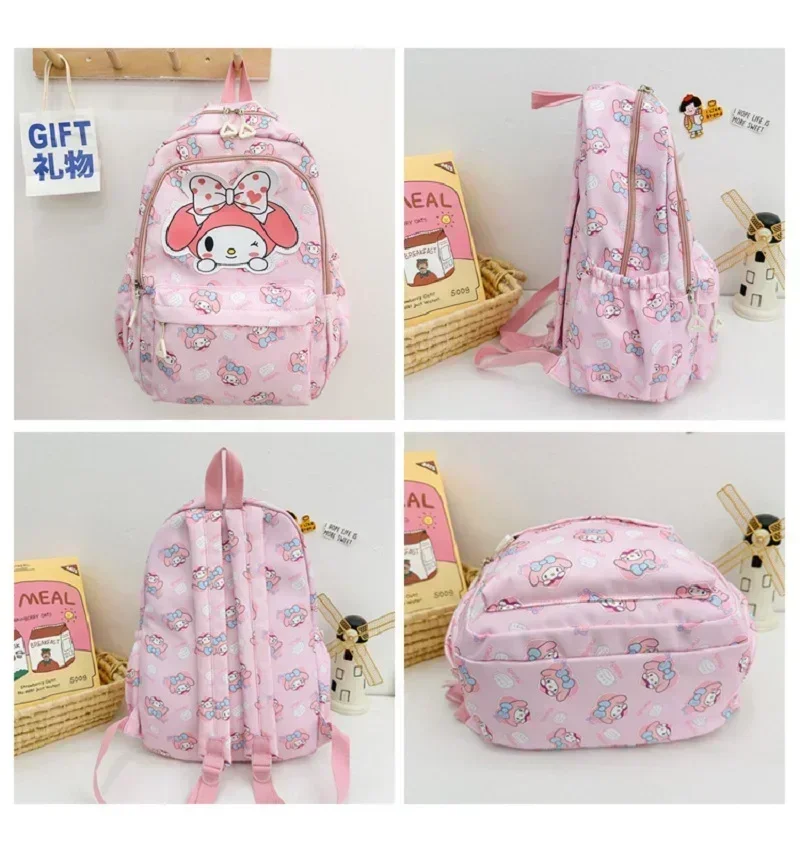 Sanrio Schoolbag Anime Kuromi Cinnamoroll My Melody Pochacco Student Backpack School Bag  Capacity for Children Girls