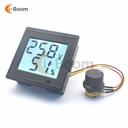 DC 12V 24V 36V 8A Brushed DC Motor Speed Controller LCD Digital Voltmeter Ammeter with Potentiometer switch Speed Governor