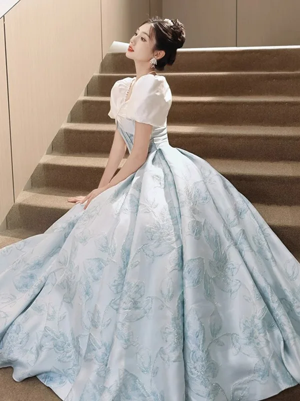 2025 Nuovo abito da sera monospalla da donna Ball Ele Princ Gonna di lusso Piccolo ence High-End Compleanno Adulto