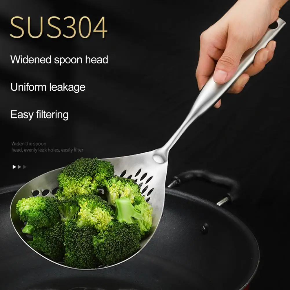 

Extra-large Frying Spoon Slotted Spoon Heavy Duty Stainless Steel Slotted Spoon for Dumplings Noodles Pasta Long Handle Size