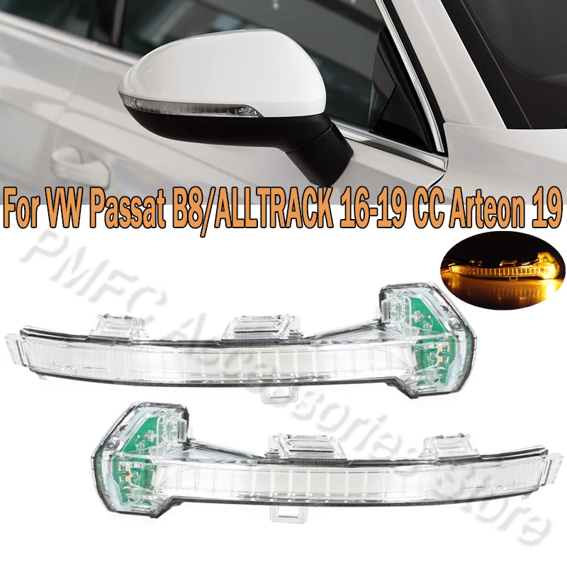 

LED Rearview Side Mirror Turn Signal Light Indicator Lamp For VW Passat B8 ALLTRACK 2017-2019 CC Arteon 2019 3G0949101 3G0949102