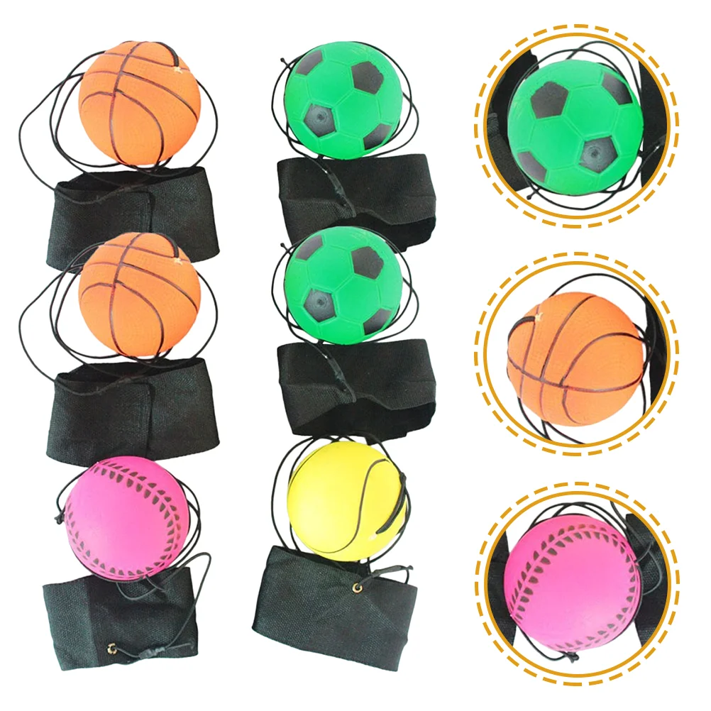 6 Pcs Wrist Bouncy Ball Toy Balls Stress Hand-stress Sport Plaything Sports Elastic Decompression Outdoor Baby Sensory