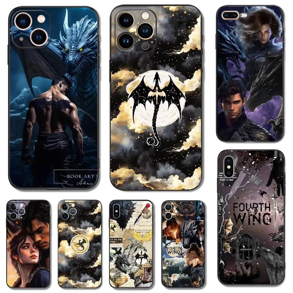 

F-Fourth W-Wing Dragon Phone Case For iPhone 17 16,15,14,13,12,11,Pro,XS,Max,XR,Plus,Mini Soft Silicone Black Shockproof