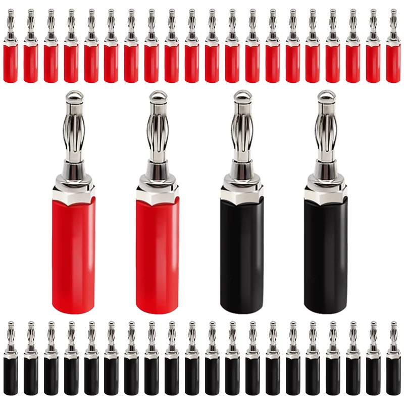 

20/80/200Pcs 4mm Adapter Wire Cable Audio Speaker Connector Nickel/Chromium Plating Banana Plug Audio Jack Terminal