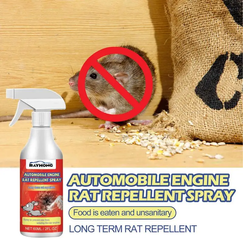 Spray de protección de motor de aceite de menta Natural para mascotas, Spray de protección de motor seguro para la familia, prevención de ratón, 60ml