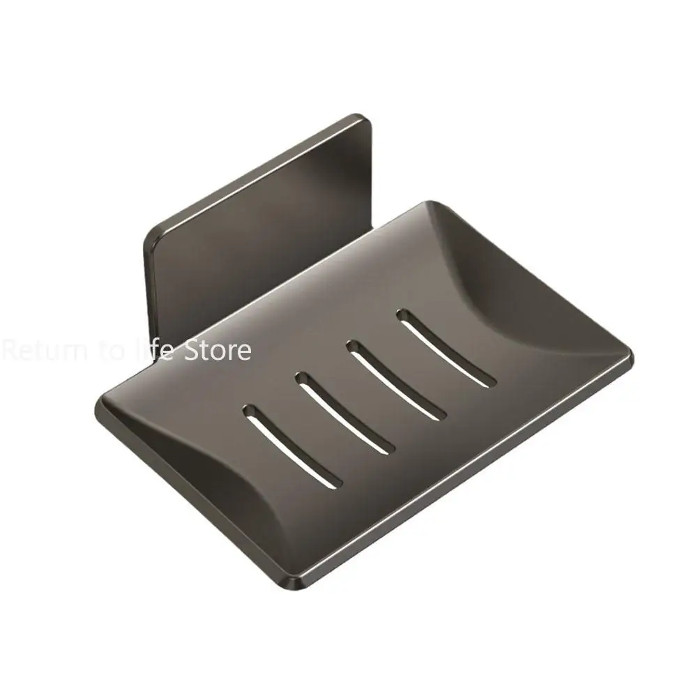 Aluminum Alloy Soap Holder For Shower Kitchen Self-Adhesive Soap Dish With Drainage Wall Mounted Soap Box Bathroom Accessor