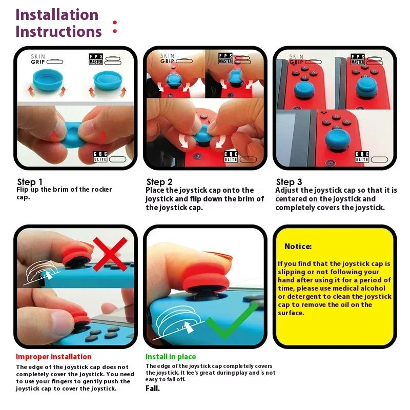 الجمجمة الروك غطاء مزيج التراص غطاء 6 قطعة غطاء أزرار لنينتندو سويتش OLED/سويتش لايت/سويتش عصا التحكم الغطاء الواقي #6