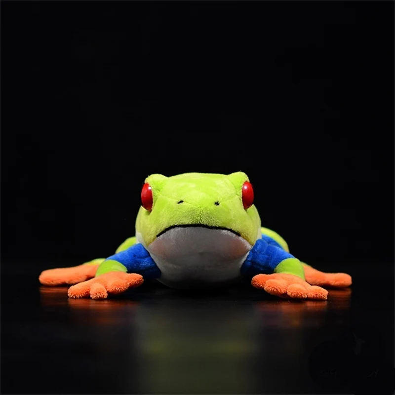 Peluche grenouille arbre aux yeux rouges, 22cm, jouet kawai, animaux réalistes, jeu de simulation, jeu mignon, idée cadeau