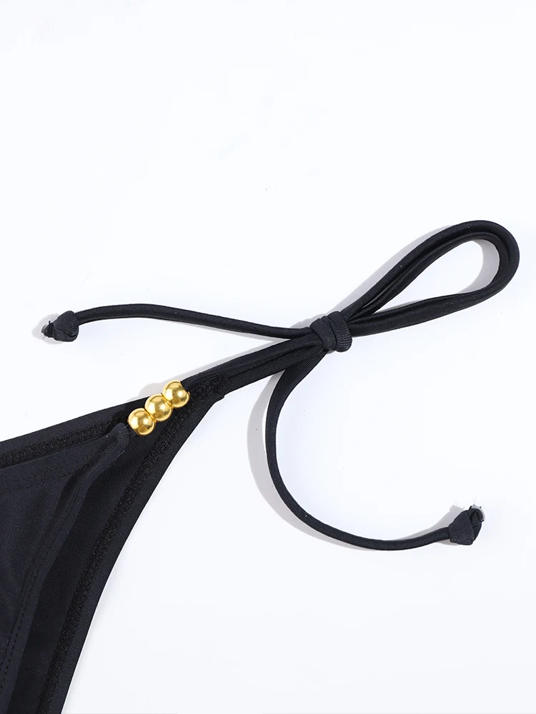 Sexy Triangle Bikini Sets Micro Thongs Swimsuit Women Bathing Suit  BeachwearSolid Color Swimwear Thong Bikini view 6