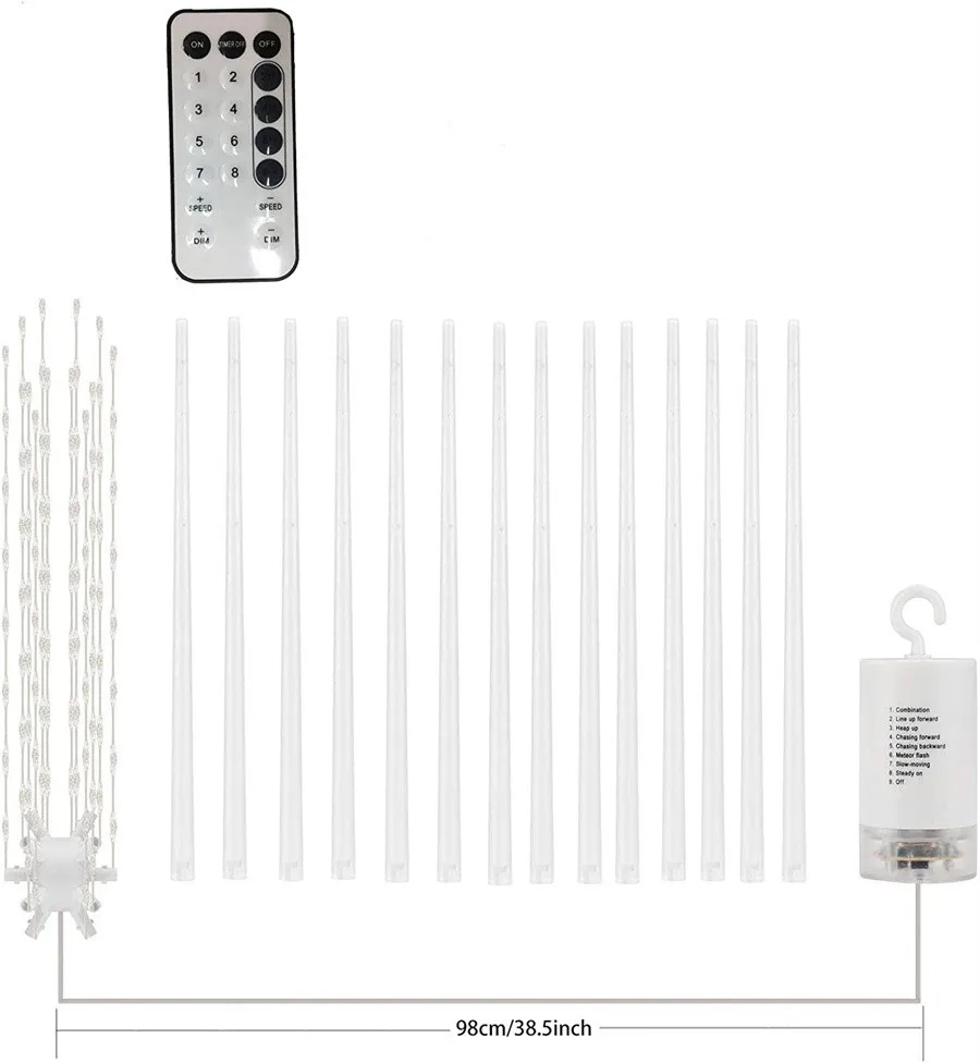 Tirvose 112LED wiszące wybuchające gwiazdy fajerwerków girlanda żarówkowa zasilany z baterii bajkowe oświetlenie bożonarodzeniowe girlandę do dekoracji Patio na przyjęcie