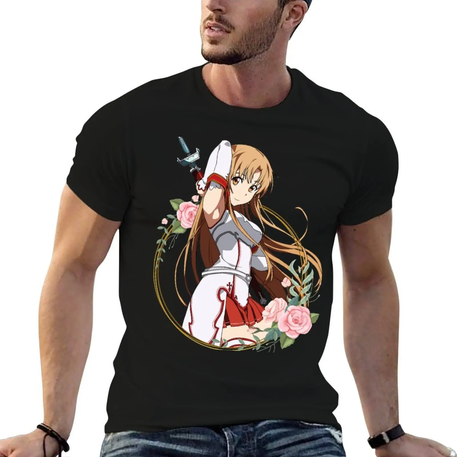 Asuna T-Shirt korean fashion anime shirt compression shirt men