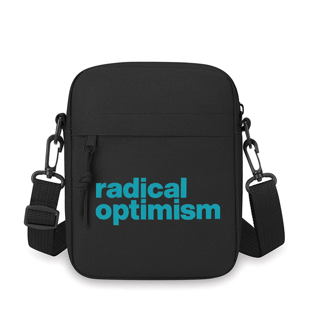 

Radical optimism bold font Men Crossbody Bag Single Shoulder Women Cartoon Anime Film Printing Design Unisex
