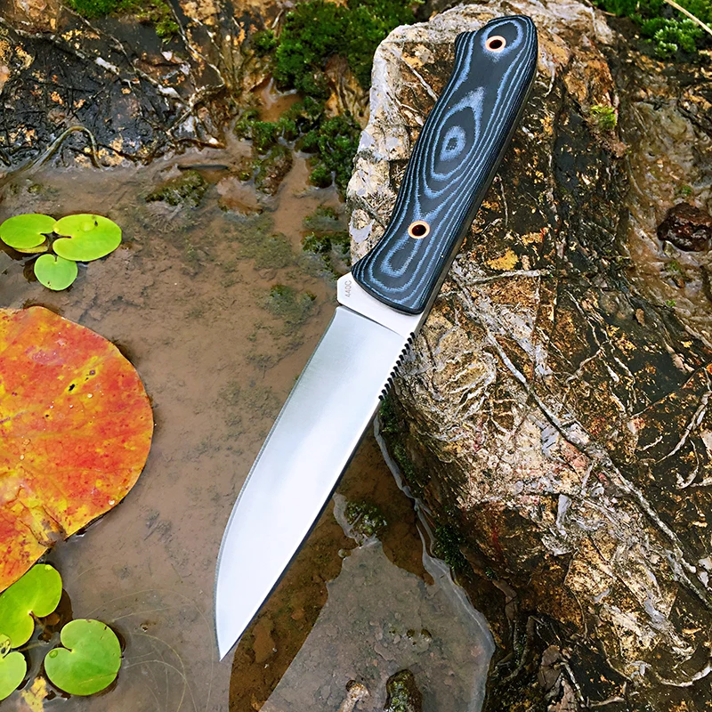 [Minghong Brother] Fixed Blade Bushcraft Knife Full tang Hunting Military Straight Knives Camping tactical Survival Knife Tool