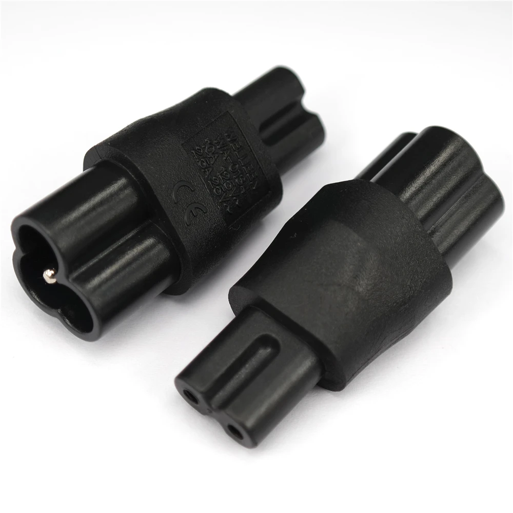 IEC 320 C5 to C8 adapter, IEC 320 C8 to C5 C6 TO C7 ,2-Pin C7 Para EC 3Pin Female to 2Pin Male female power adapter AC Converter