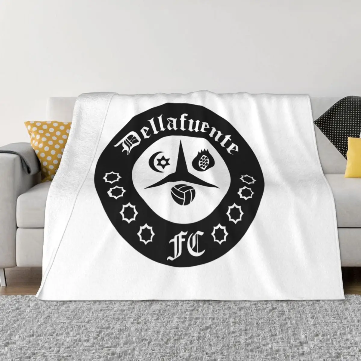 Ultra-Soft Fleece Dellafuente FC Logo Throw Blanket Warm Flannel Spanish Rock Rapper Blankets for Bedroom Office Couch Quilt