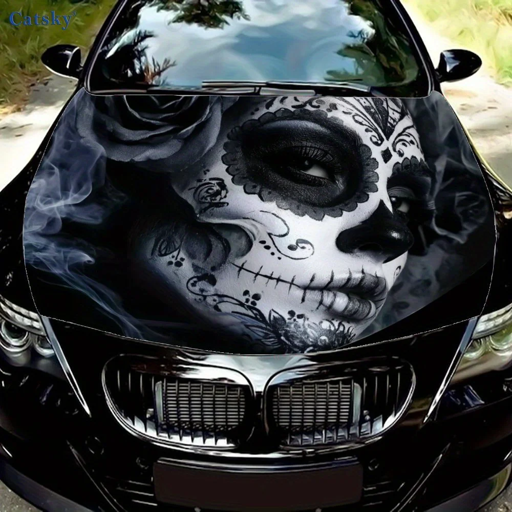 

Готические женские наклейки на капот автомобиля, виниловая пленка, наклейки на крышку двигателя, защитная пленка на капот автомобиля