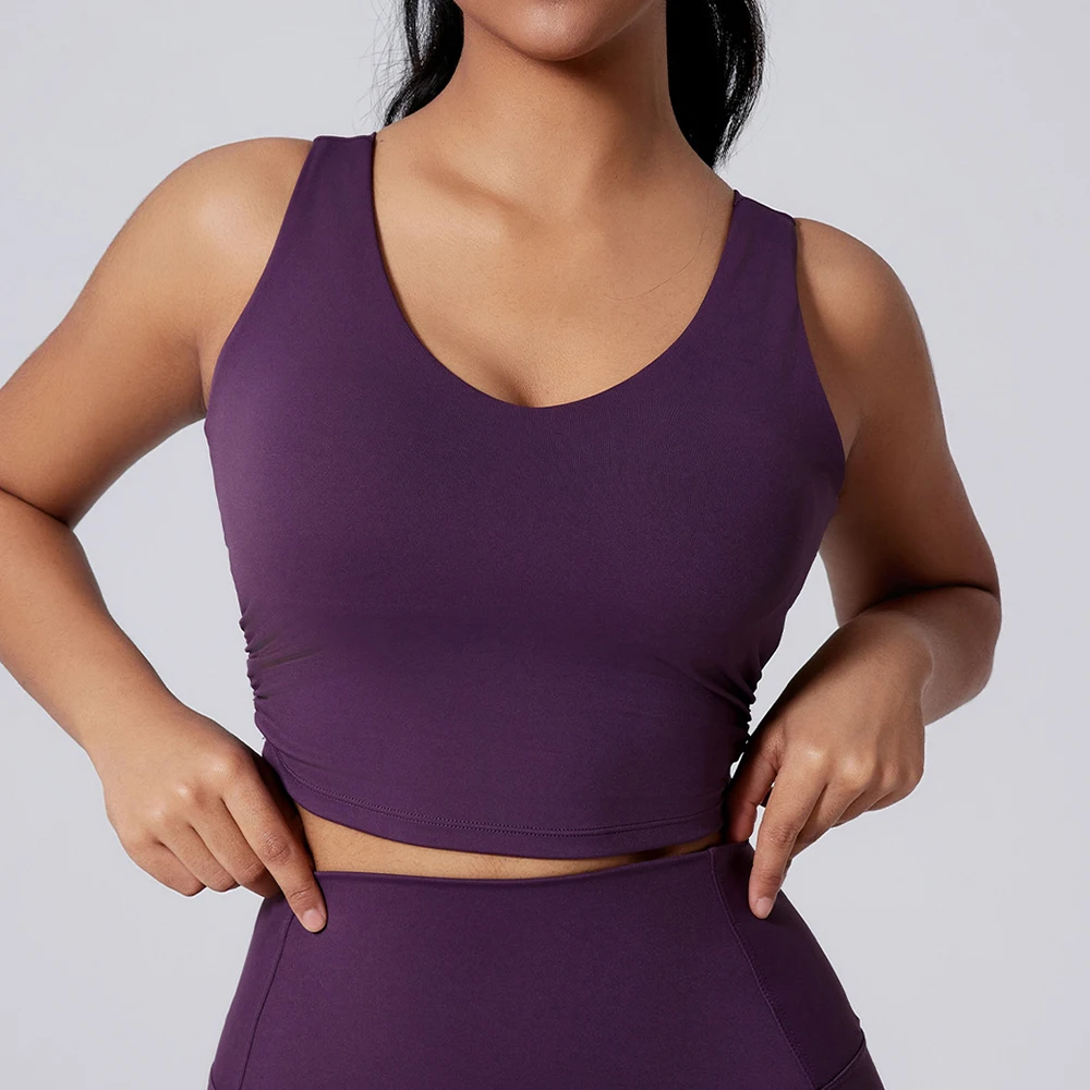 

Женская майка для йоги, спортивная одежда, спортивный жилет для пилатеса, спортивный бюстгальтер, дышащий противоударный топ для тренировок в тренажерном зале, фитнес-топ, съемная накладка на грудь