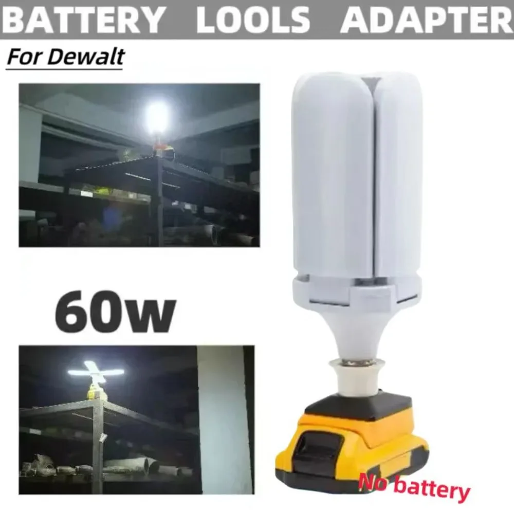 Cordless Portable Foldable LED High-Power Work LightFor Dewalt 18v Lithium Battery Power Supply  30W, 45W, 60W(No Battery )