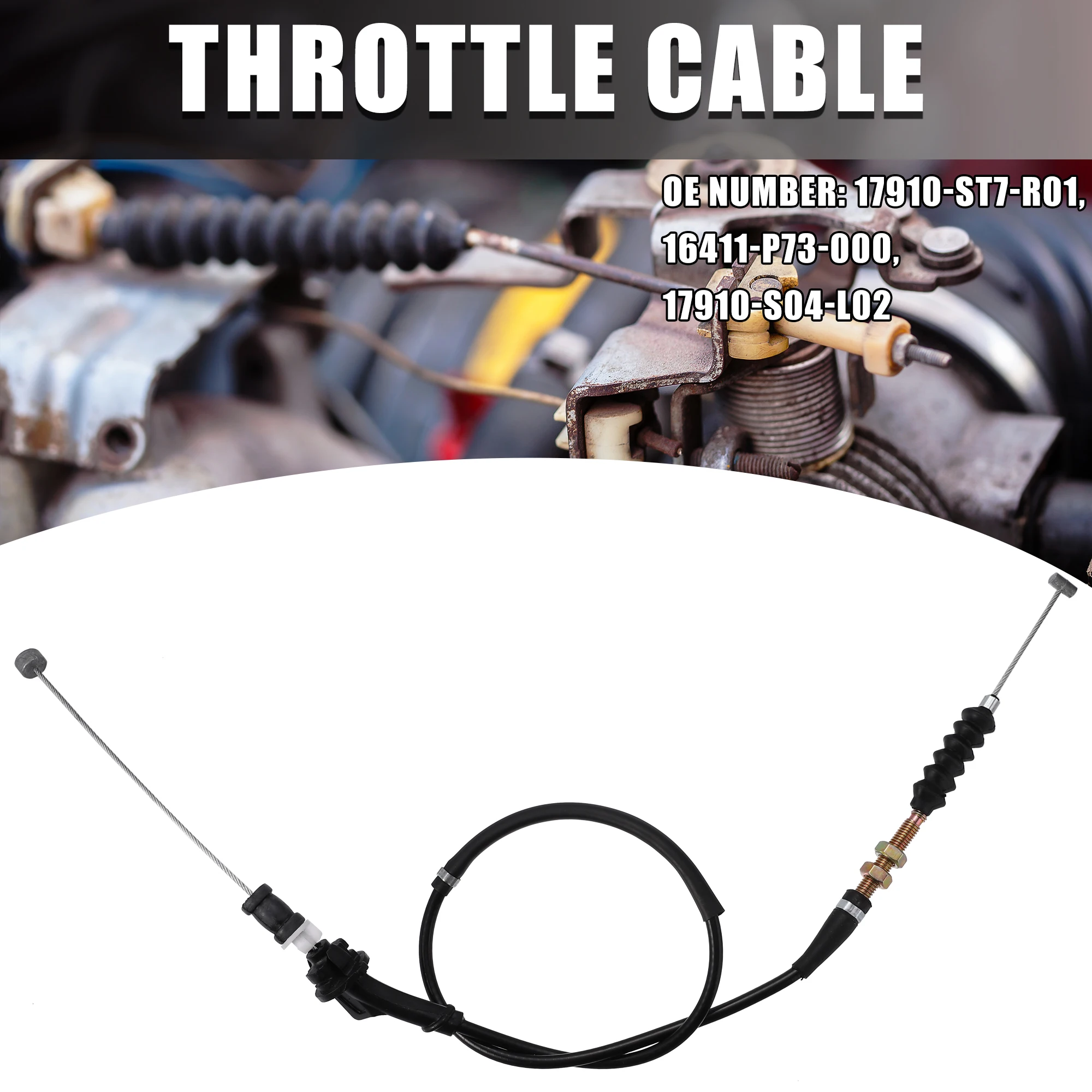 

Motoforti 17910-ST7-R01 16411-P73-000 17910-S04-L02 Throttle Cable Replacement for Honda Civic B16A 1992-2000 Black