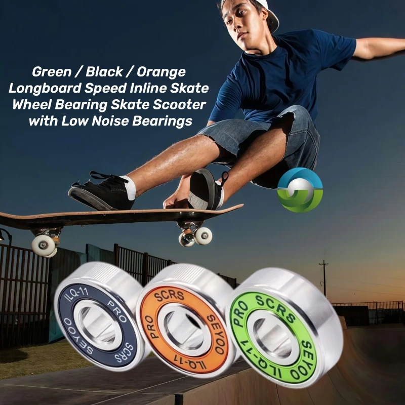 8Pcs 608 2RS Bearing ILQ-11 8x22x7mm Longboard Speed Inline Skate Wheel Bearing Skate Scooter Smooth Skate Scooter Bearing