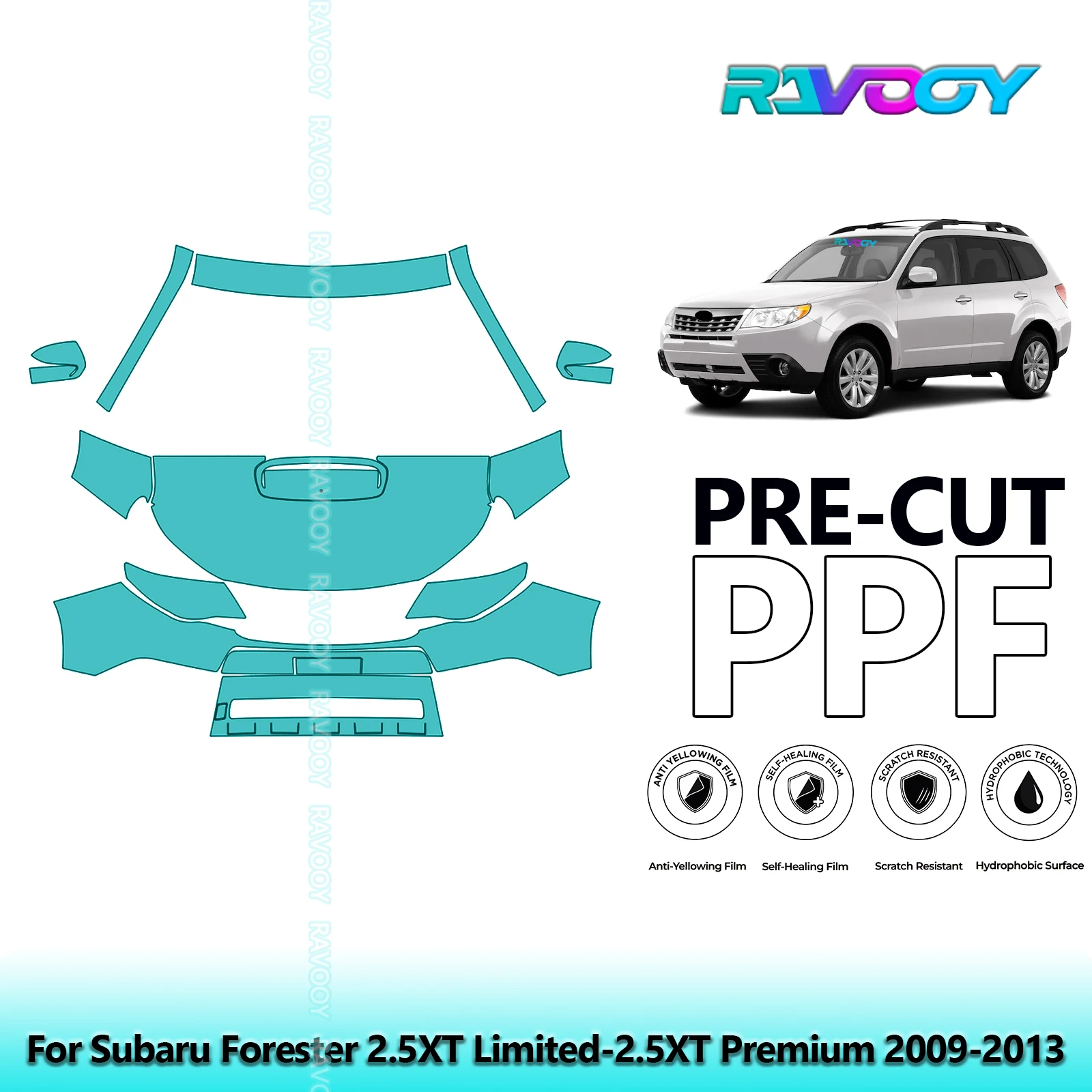 For Subaru Forester 2.5XT Limited-2.5XT Premium 2009-2013 Partial Front Pre-Cut Paint Protection Film PPF Kit Clear/Matte/Black