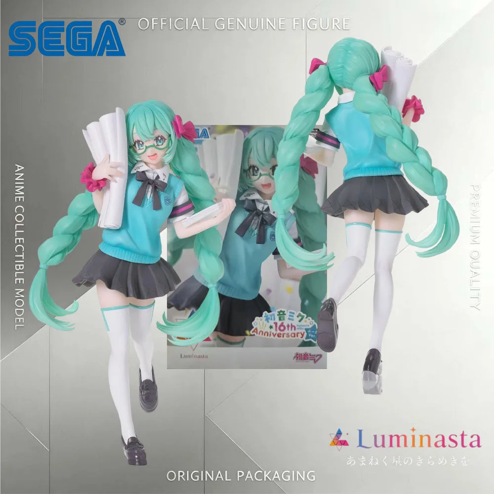 Original Genuine Sega Luminasta 16Th Anniversary Edition Hatsune Miku Figure Anime Collectible