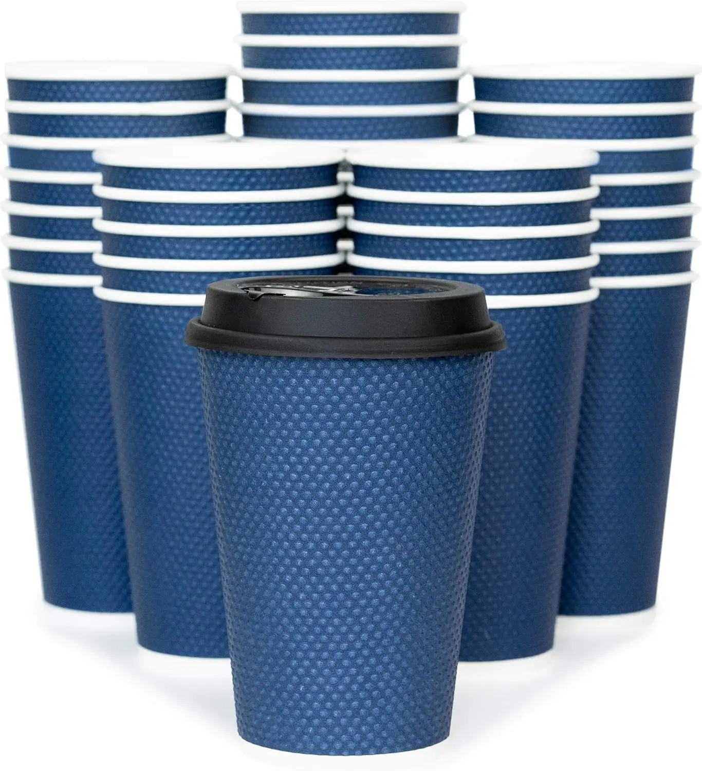 

Disposable Coffee Cups With Lids - 12 oz Togo Coffee Cup With Lid (80 Set). To go Travel Paper Hot