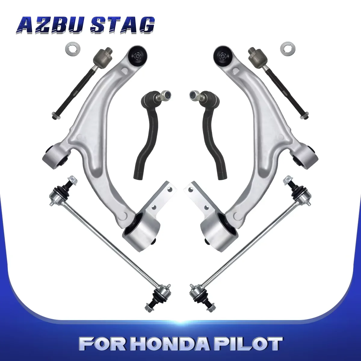 

AzbuStag 8Pcs Front Lower Control Arm Sway Bar Link Tie Rod Suspension Kits for Honda Pilot 2009 2010 2011 2012 2013 2014 2015