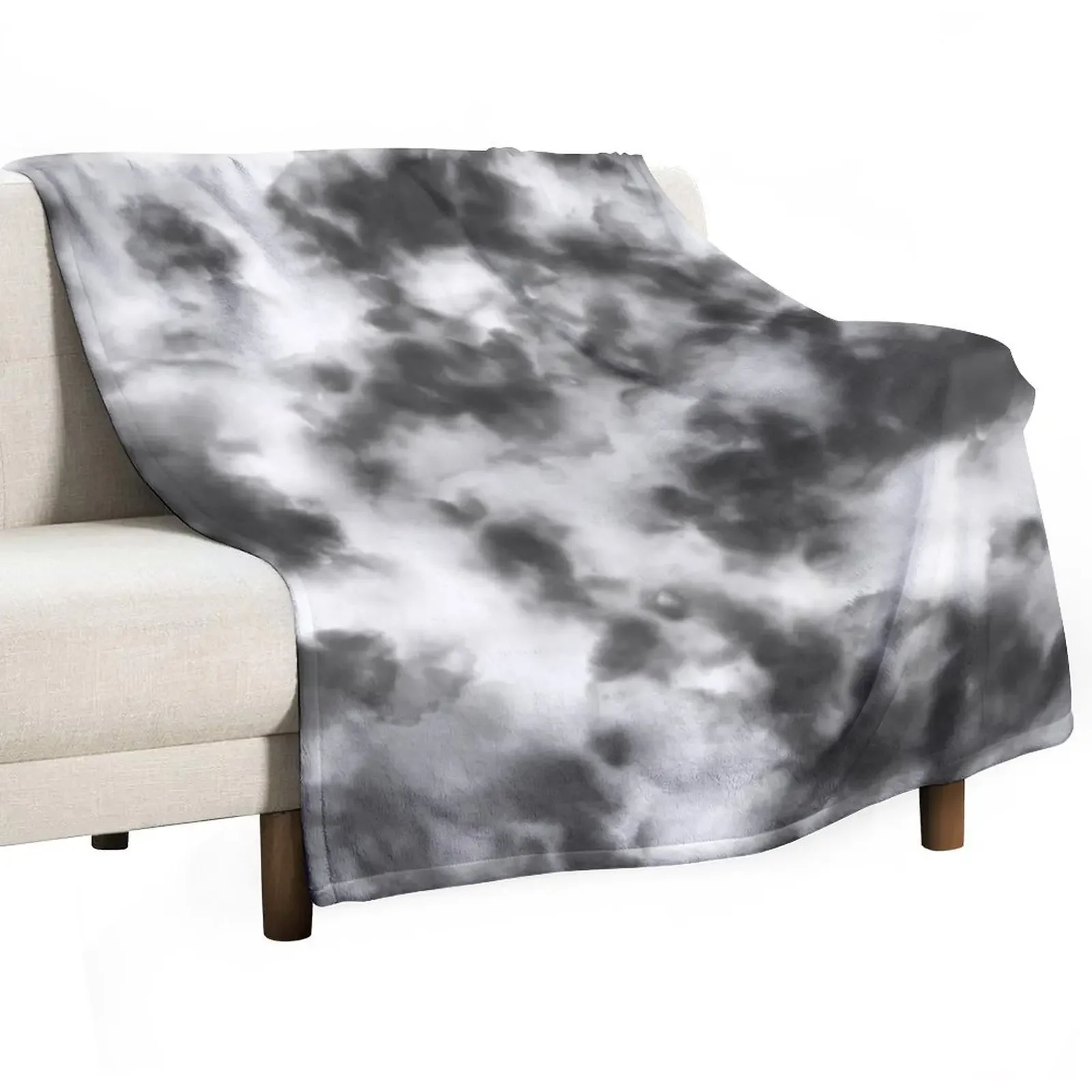 

Black and White Clouds Tie Dye Throw Blanket Furrys Flannel Fabric Blankets For Baby Quilt Blankets