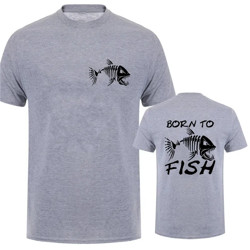 Born To Fish Funny Shirt Fashion Fisherman T-shirts Short Sleeve Funny Fishing Lover Tshirts Casual Summer Men\'s Street T-shirt