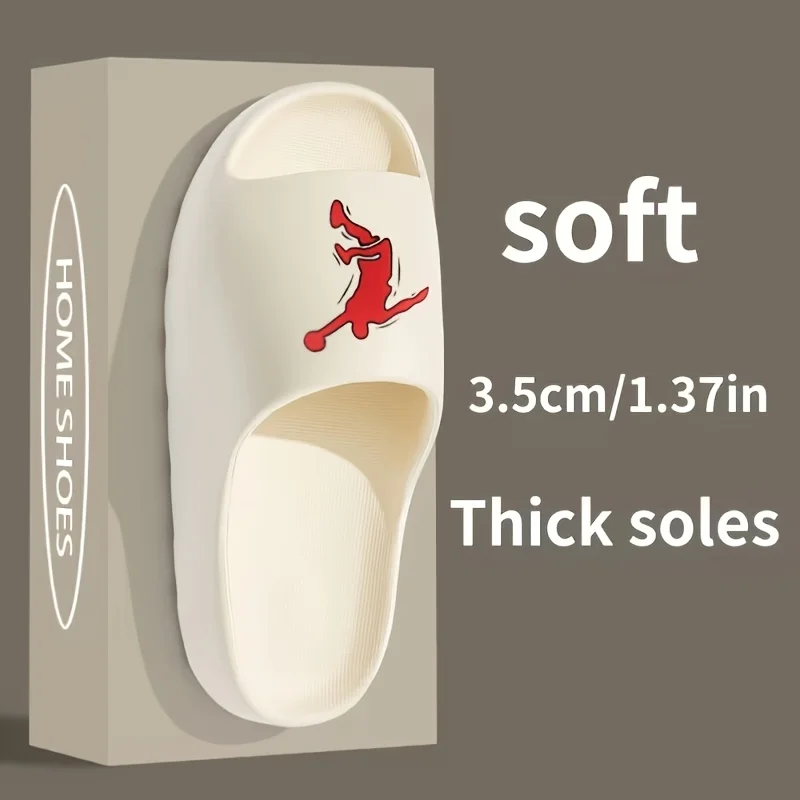 Herren-Hausschuhe für Innen- und Außenbereich, Leichte Rutschfeste Herren-Slides mit Minimalistischem Aufdruck, Lässiger Sportstil – Detail 6