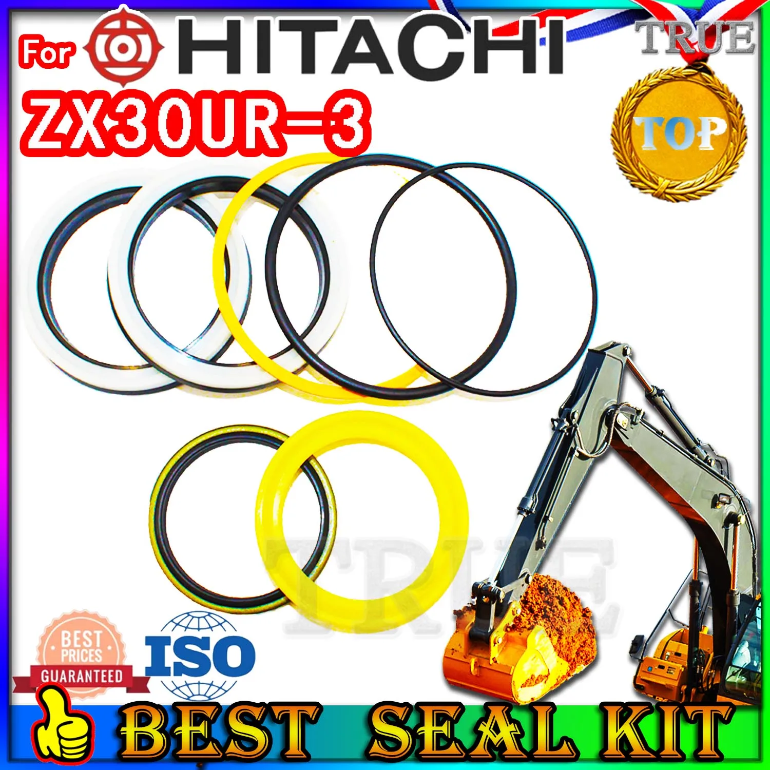 

For Hitachi ZX30UR-3 Oil Seal Repair Kit Boom Arm Bucket Excavator Hydraulic Cylinder Hit ZX30UR 3 Pack Heavy Master Excavating