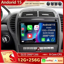 Android 15 For Benz SLK-Class R171 2004 - 2011 2K QLED Android Car Radio Multimedia Video Player GPS stereo CarPlay Head Unit 4G