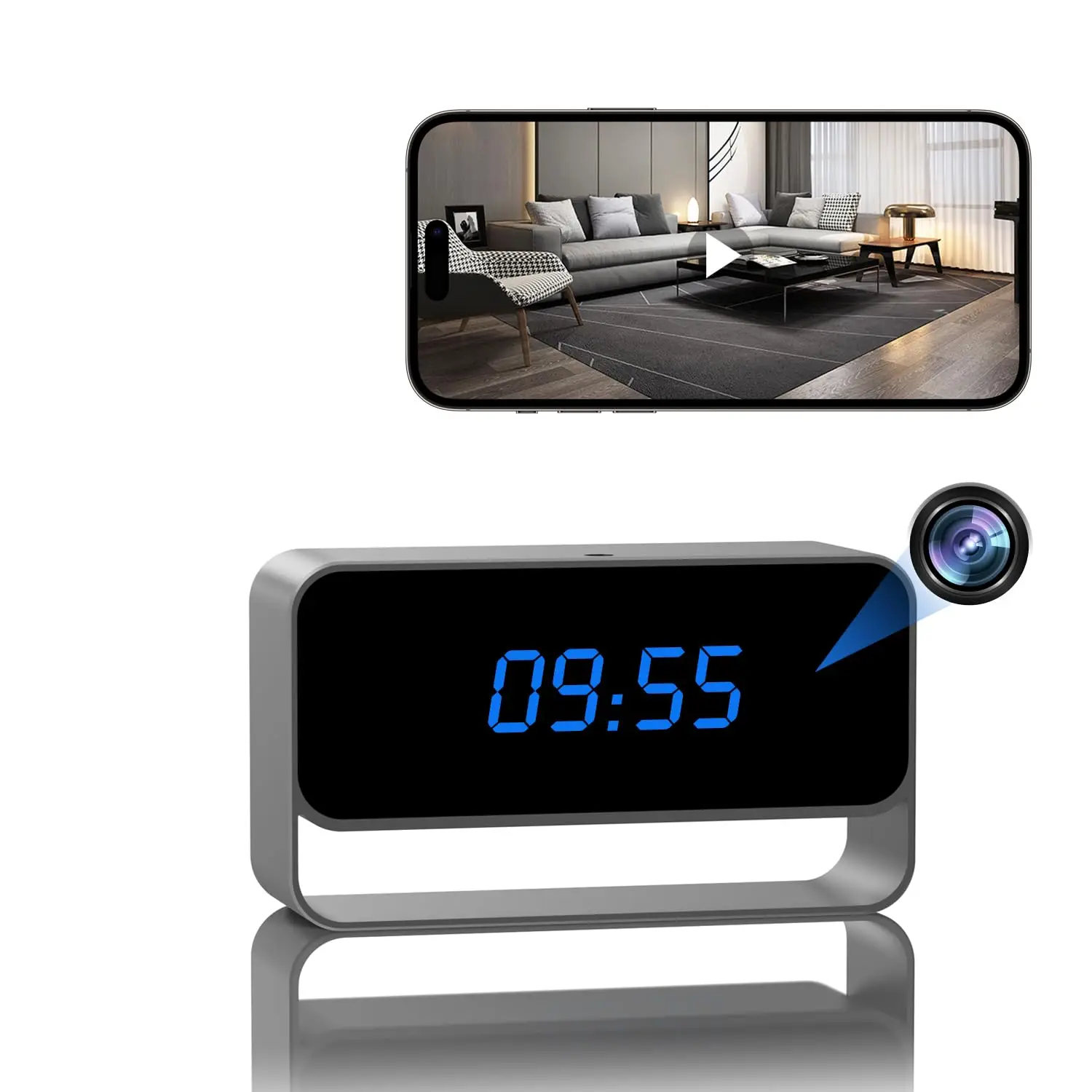 1080P Mini Kamera Uhr Drahtlose Uhren Kameras HD WiFi Überwachung Sicherheit Cam Nachtsicht 12/24 Stunden Erkennung Alarm