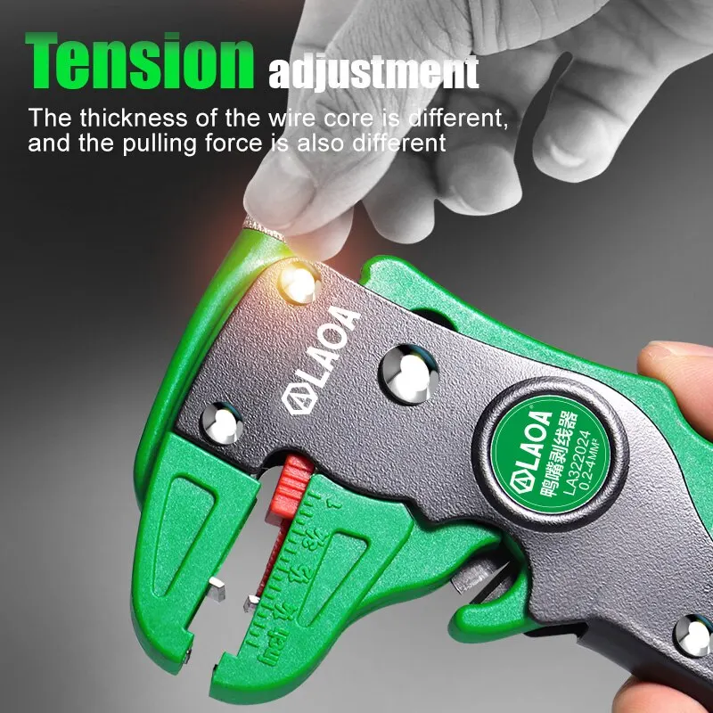 LAOA Automatic Wire Stripper Flatwire Cutter Stripping Plier 0.2 to 4mm Range Length Adjustment For Electrician