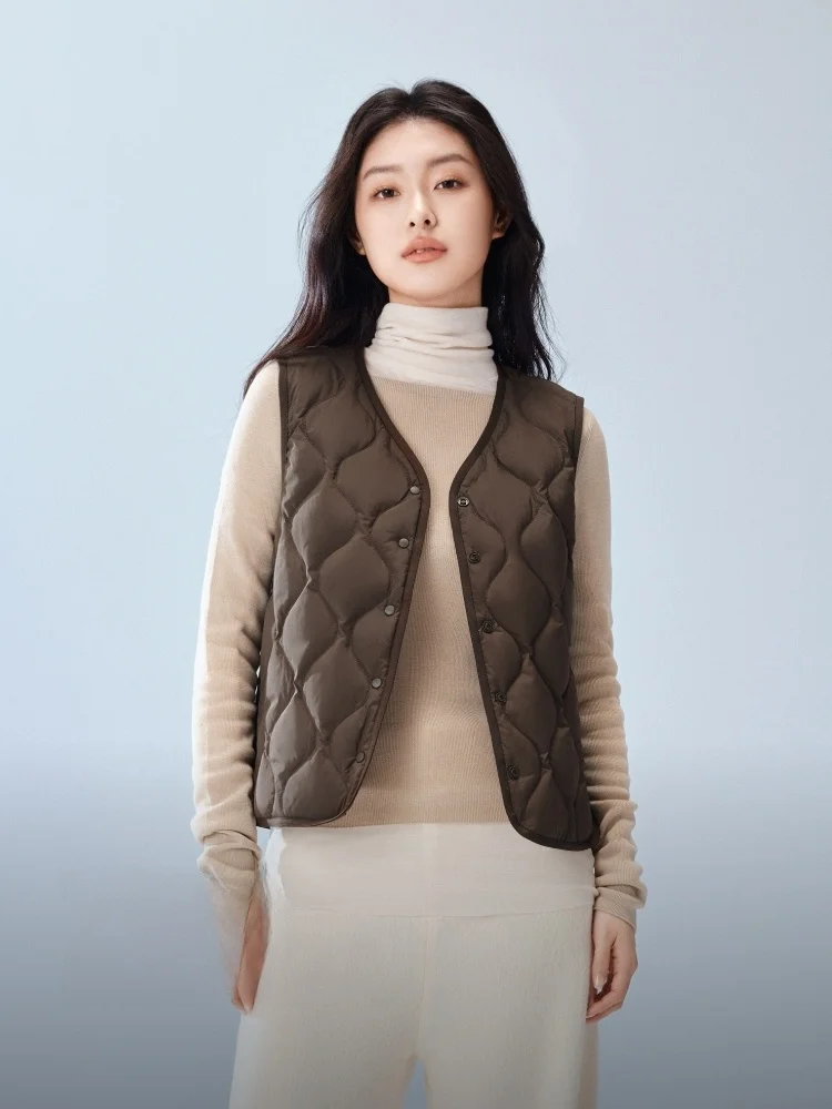 Bosideng Herfst Nieuwe vrouwen ort Home Faion donsvest Innerlijke tweeweg polyestervezel Du down No-Slee Hoed-kraag