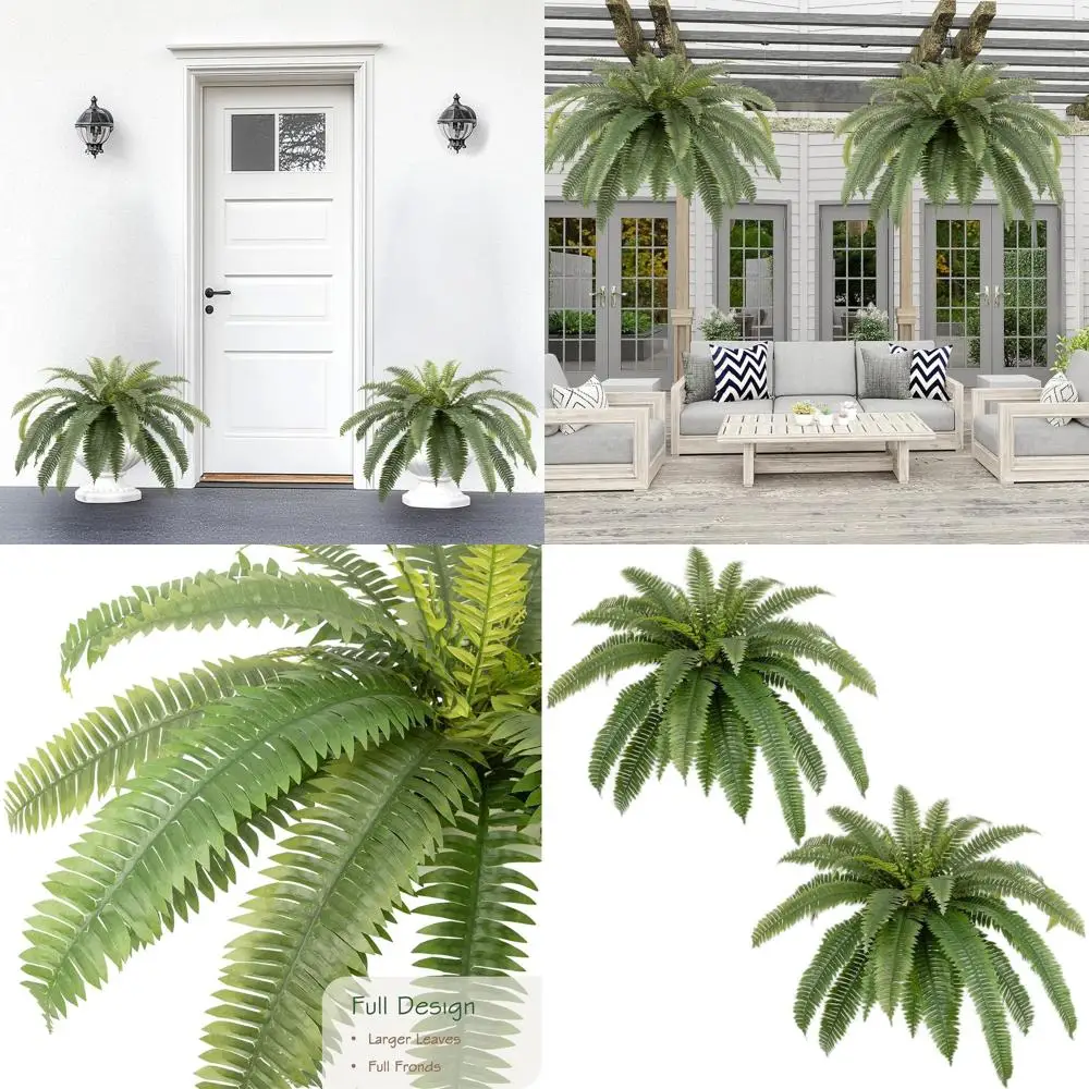 

Устойчивые к ультрафиолетовому излучению искусственные папоротники Бостона на открытом воздухе, большие реалистичные искусственные растения с несколькими фровами, идеально подходят для крыльца, сада, подвешивания