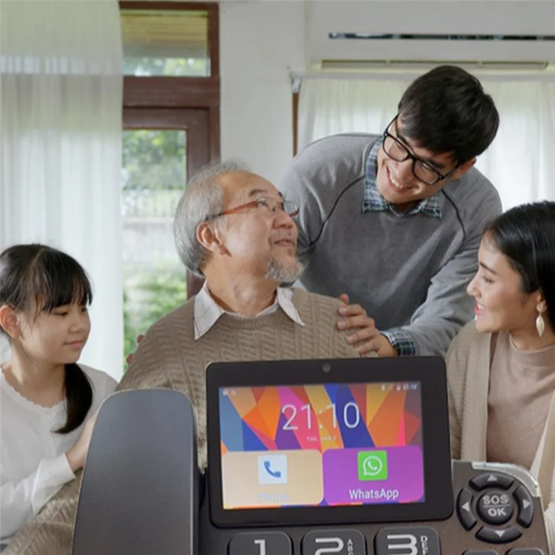 REPLA-TUYA Telefono con registrazione video WIFI Telefono con scheda SIM wireless con rete 4G e allarme radio per Home Office EU-PLUG