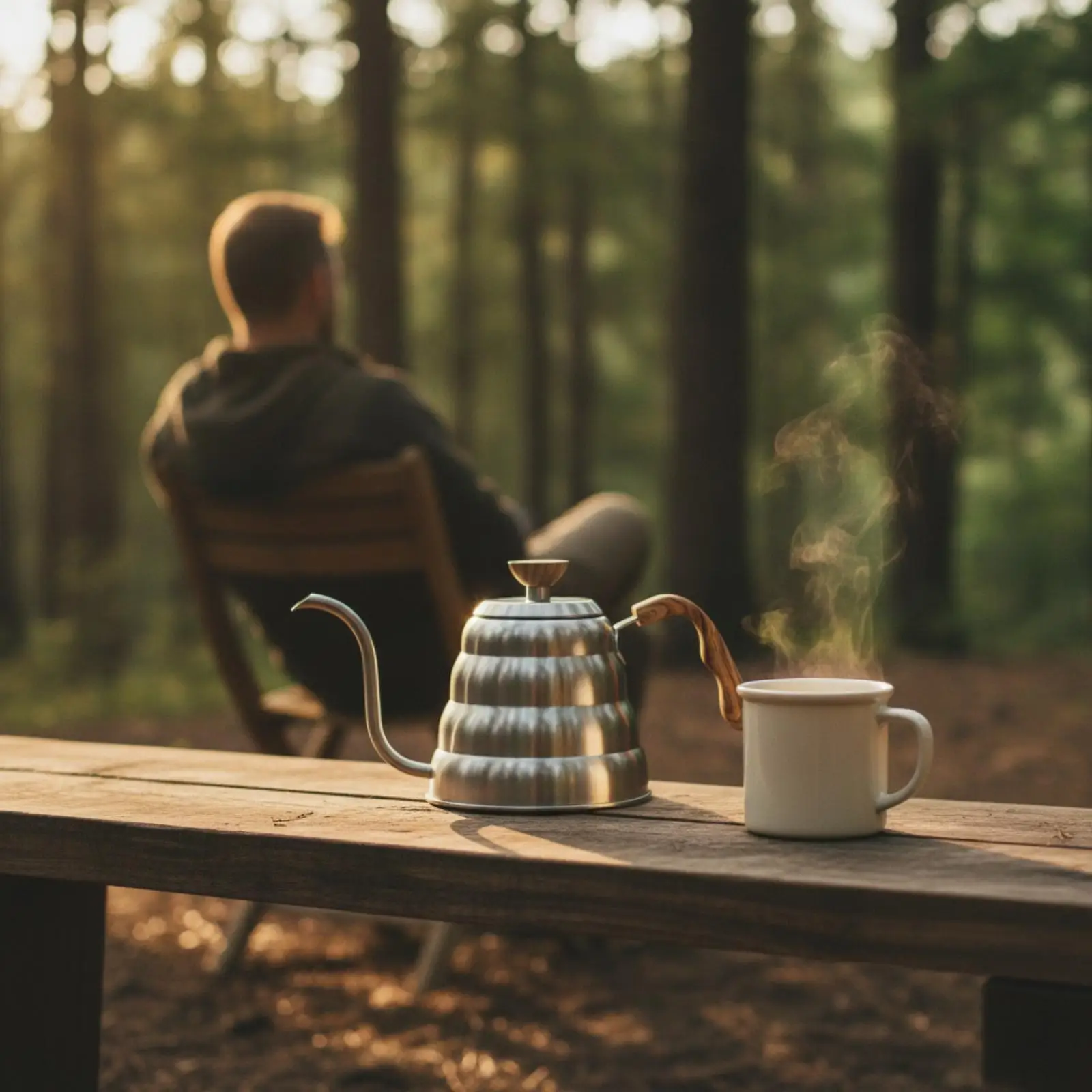 Portable Camping Coffee Kettle 304 Stainless Gooseneck Pour over Teapot Outdoor Water Boiler Kettle for Travel Stove Use