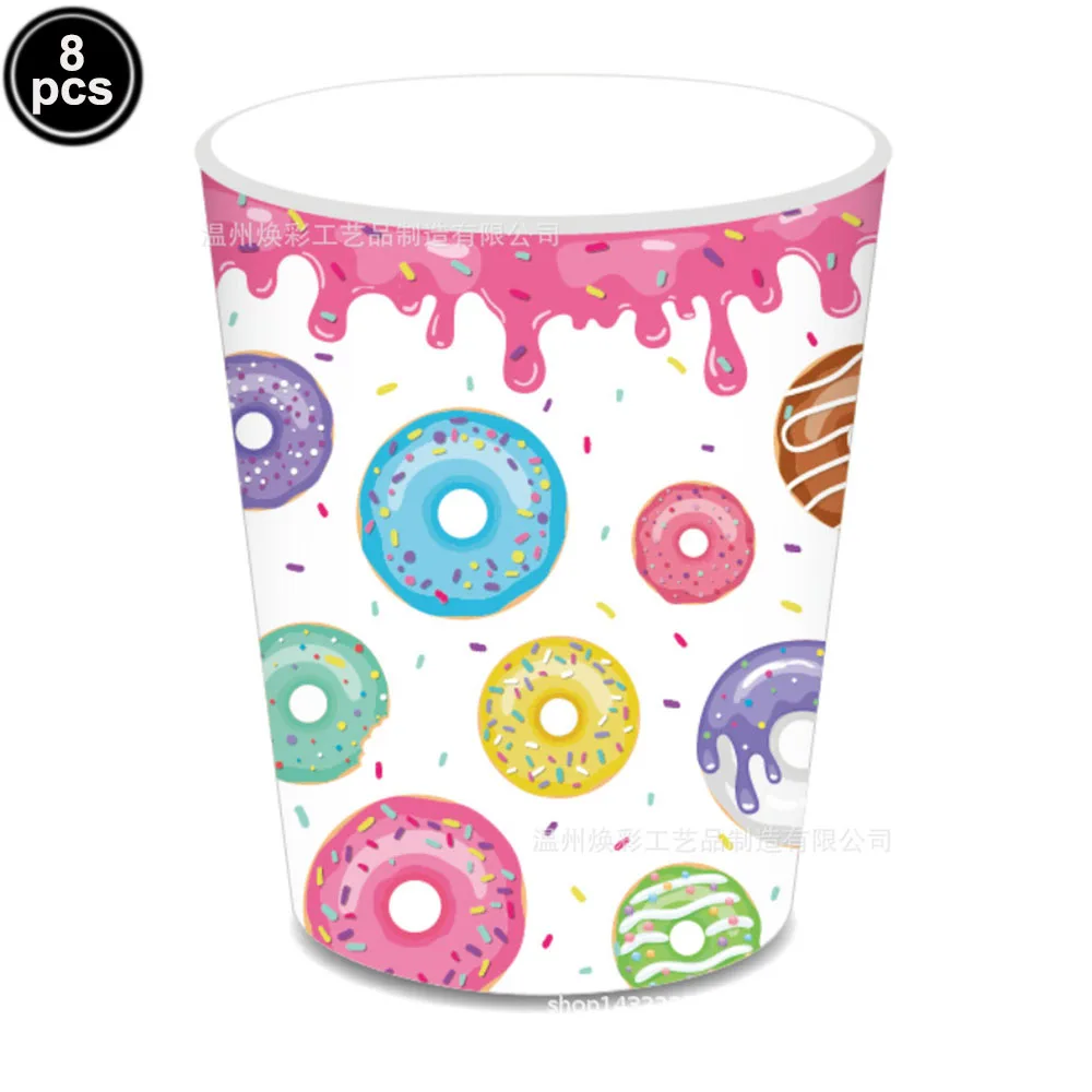 Donuts Dinner Plates Party Supplies Tableware Napkins Donut Tablecloth Donut Grow Up Birthday Party Baby Shower Decorations