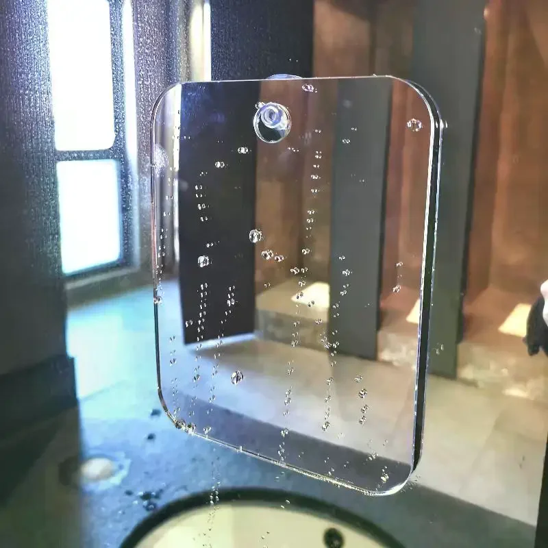 Acrylic Anti Fog Mirror Shower Shaving Fogless Mirror Washroom Unbreakable Portable Travel Shaving Bathroom Accessories Tools