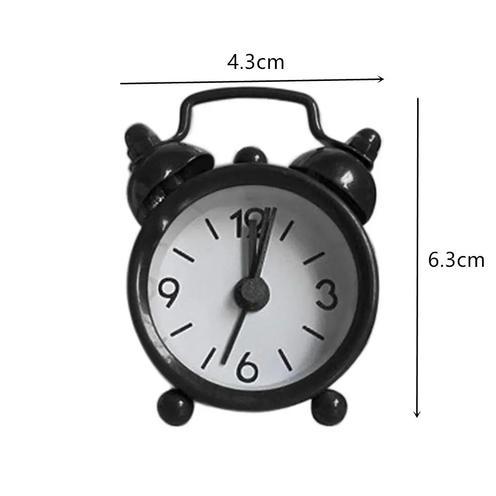 Portable Mini Alarm Clock Electronic Round Number Double Bell Desk Table Digital Quartz Clock Home Decoration Retro