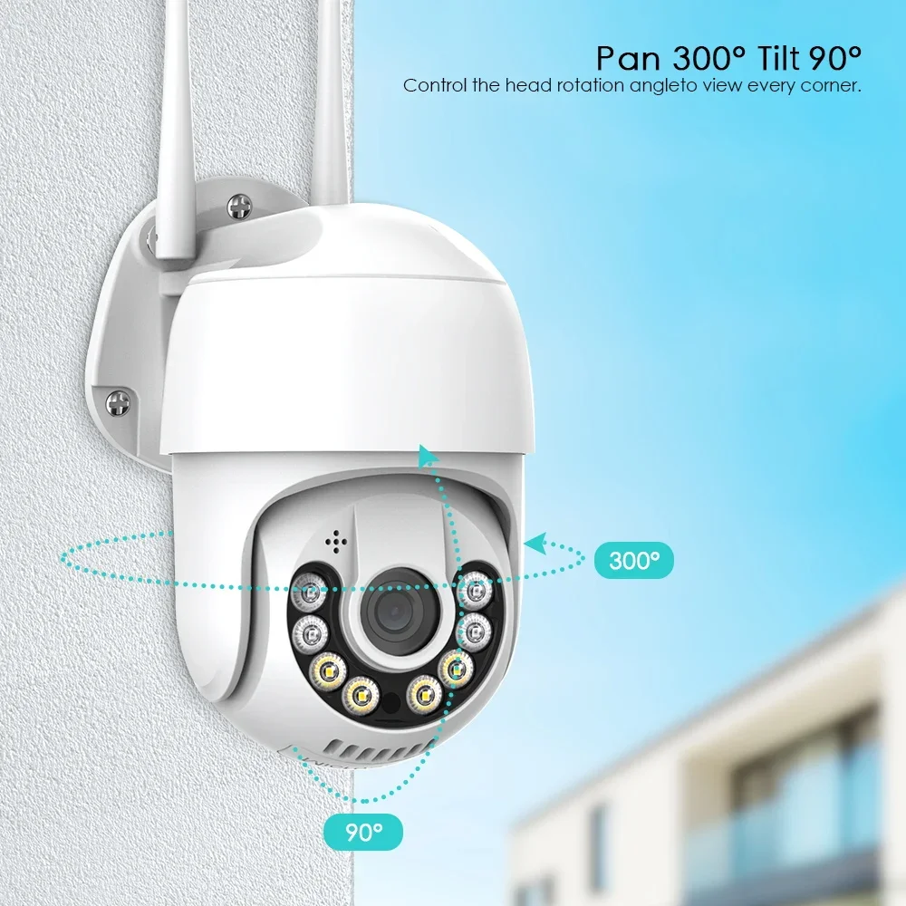 Caméra de surveillance extérieure PTZ IP WiFi HD 2MP/3MP/4X (ICSee), dispositif de sécurité sans fil, avec IA, IA et poignées