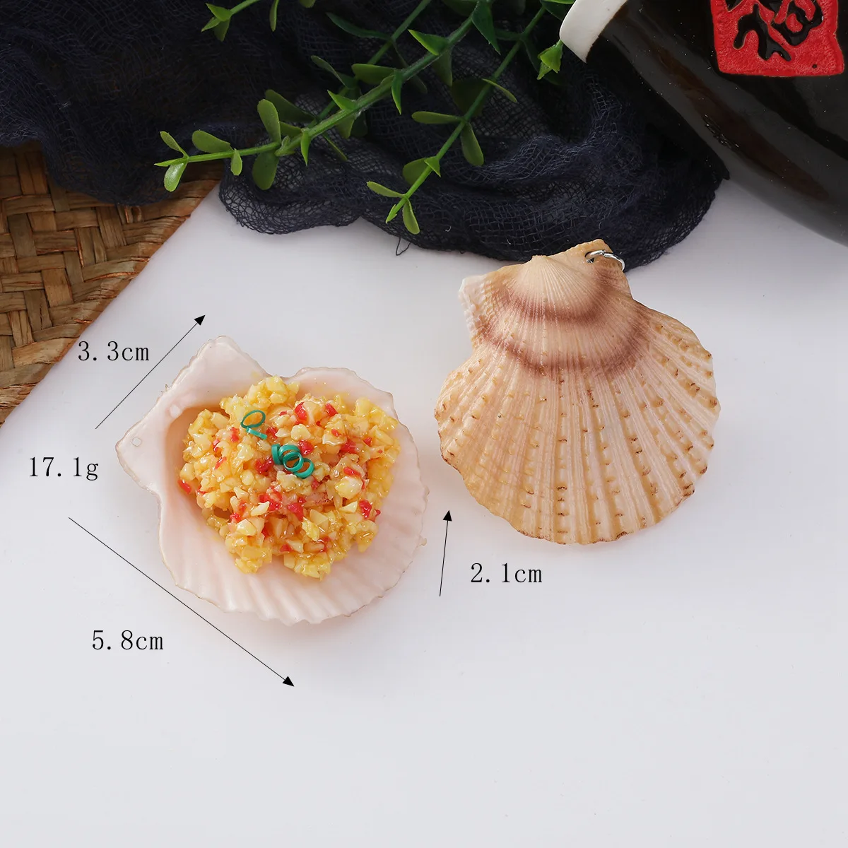 Simulatie Zeevruchten Display Props Keuken Winkel Winkel Decoratie Kunstmatige Nep Knoflooksaus Oester Sint-jakobsschelp Clam 2 stk/partij