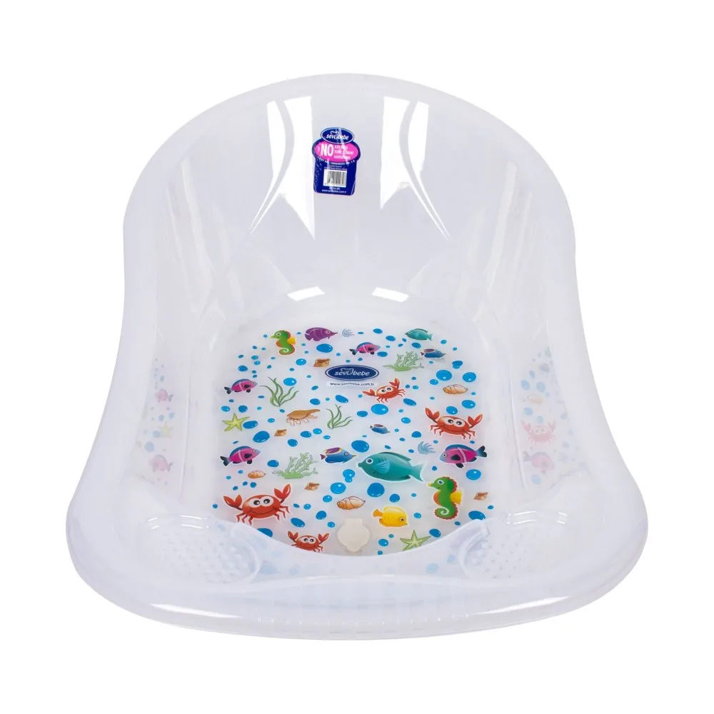 White Color Patterned Transparent Giderli Baby Tub