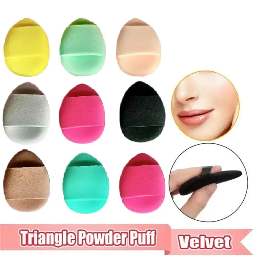1pc mini dedo puff fundação pequena almofada de ar em pó rosto corretivo creme cosmético esponja aplicador bb ferramentas maquiagem i1g6