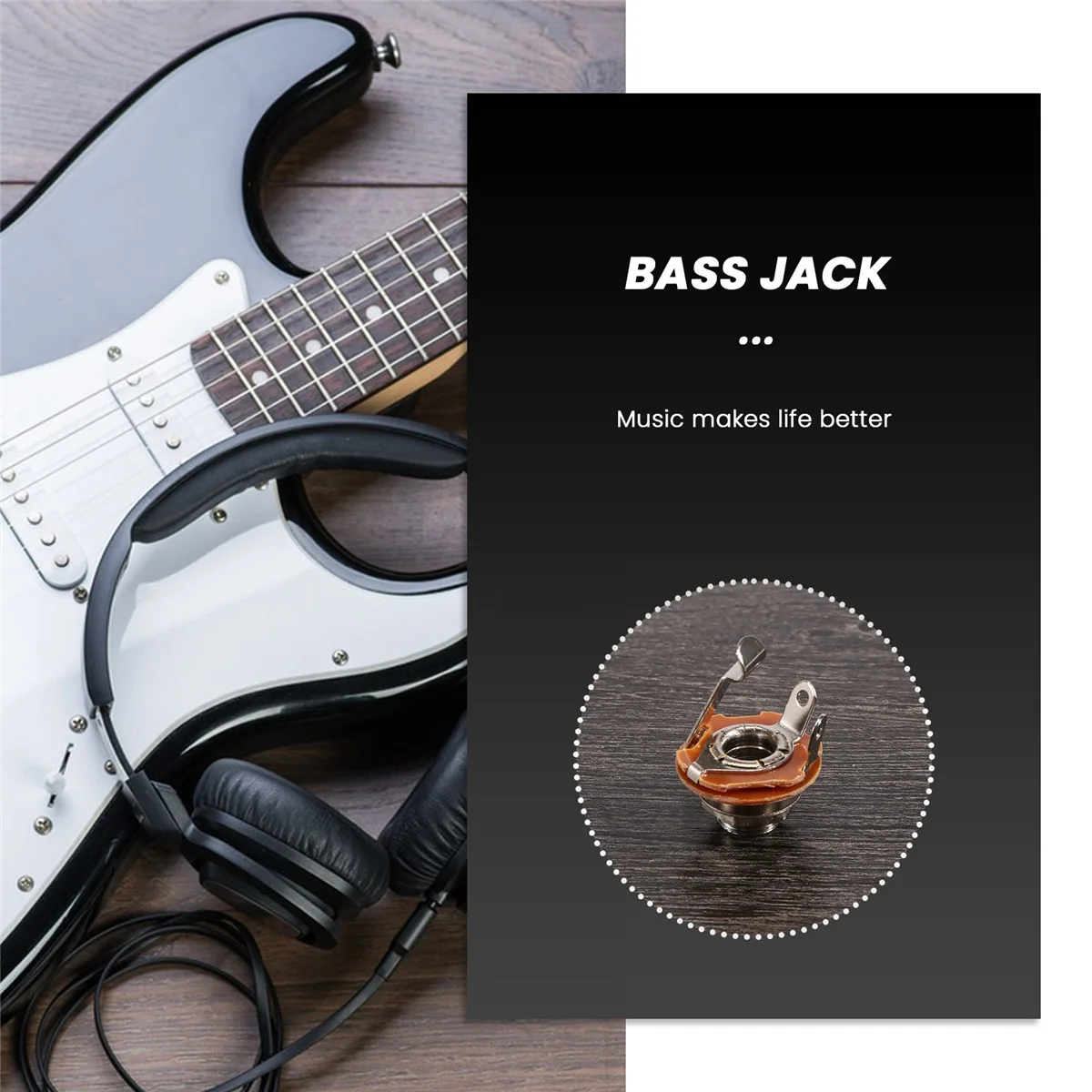 อะไหล่กีตาร์และอุปกรณ์เสริม Switchcraft 1/4 6.35 มม.2-Conductor Mono Chassis กีตาร์แจ็คอินพุตเอาต์พุต