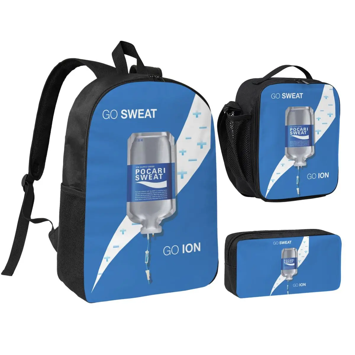 

Pocari Sweat Backpack Boys Girls BookBag School Bag Shoulder Bags 3ps Insulated Lunch Bag Pencil Case