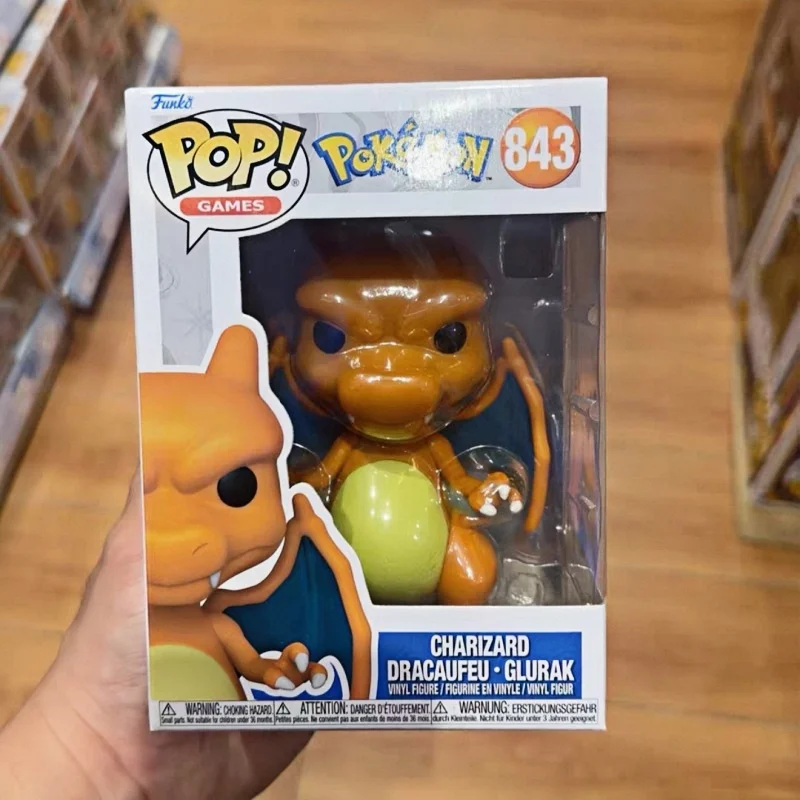 Original Funko POP Pokemon Figure Glaceon 921 Charizard 843 Dragonite 850 Collectible Desktop Ornament New Year Gift Toys