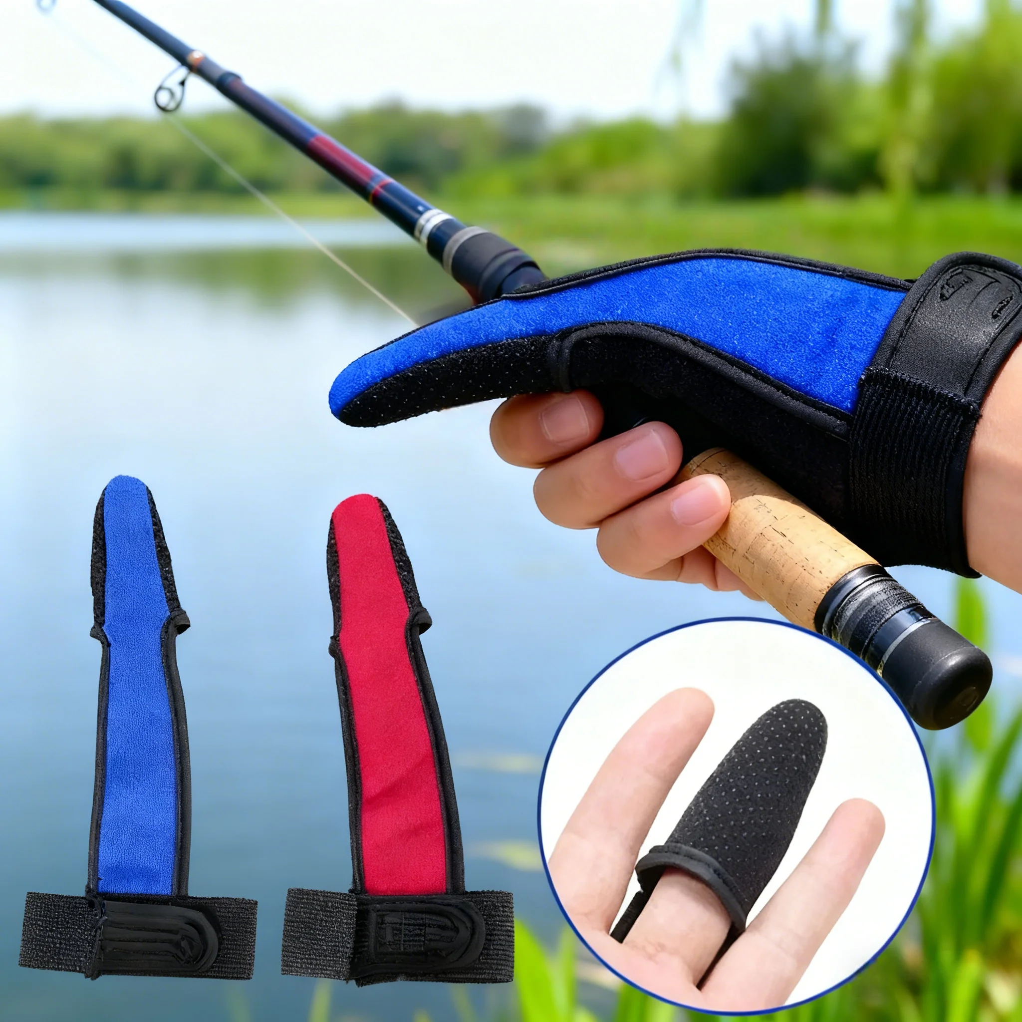 BRAVMACK1PCS Anti-Slip Single Finger Protector Fishing Glove Outdoor Fishing Tool Accessory